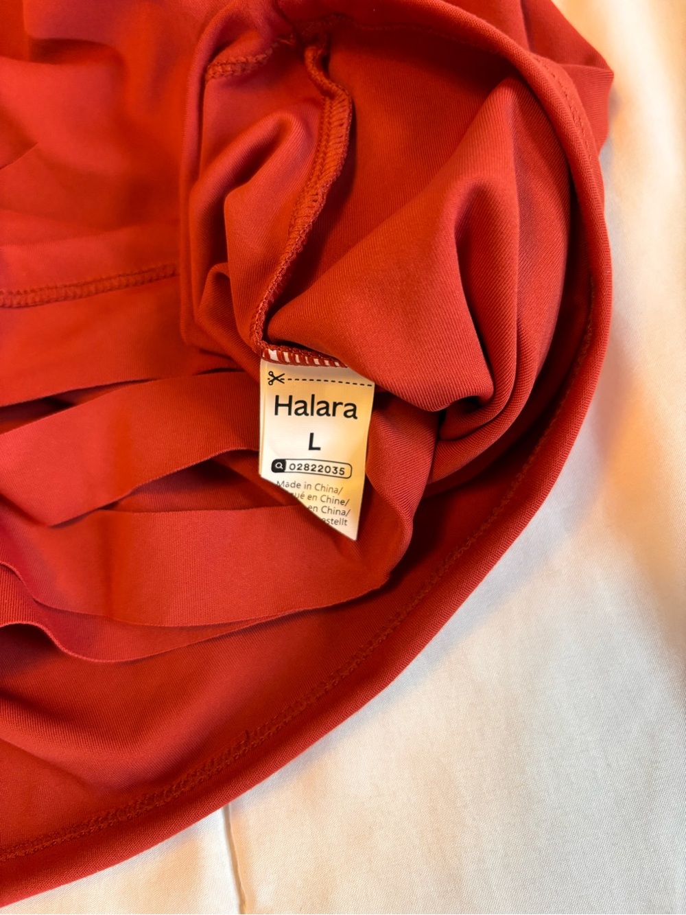 HALARA Scarlet Red/Orange Long Sleeve Crop Top - Picture 2 of 2